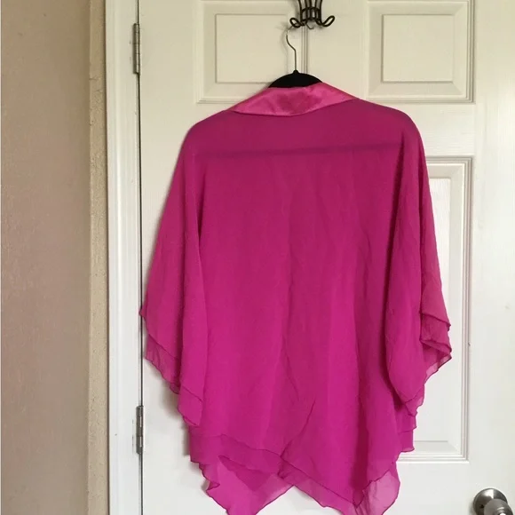 Escada fuchsia pink pointy silk blouse size small - Picture 3 of 11